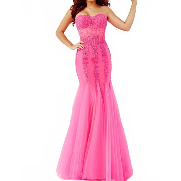 JOVANI Dresses & Skirts - NEW JOVANI embellished corset bodice prom dress in hot pink